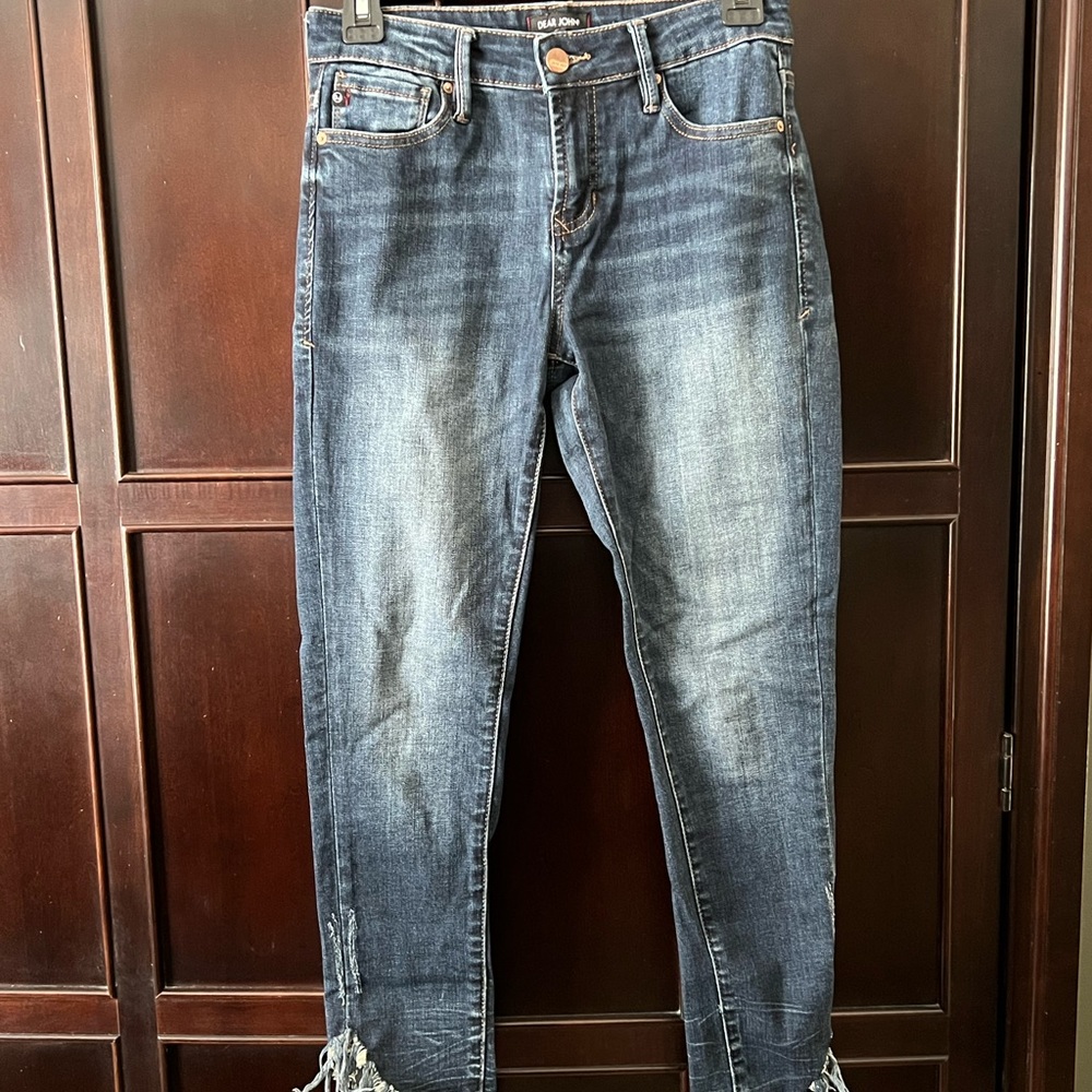 Dear John Gisele High Rise Jean with Frayed Hem - Color Dark Wash Size 26